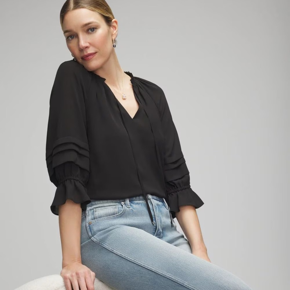 WHBM Elegant Black Women's Blouse size M
